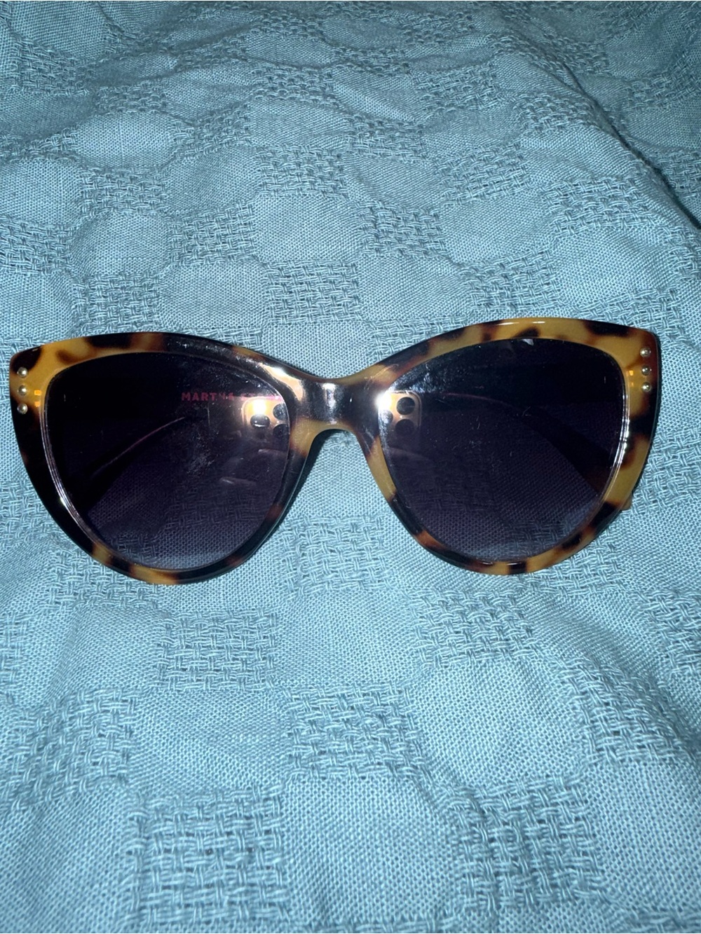 Martha Stewart Tortoiseshell Cat-Eye Sunglasses with Dark Lenses